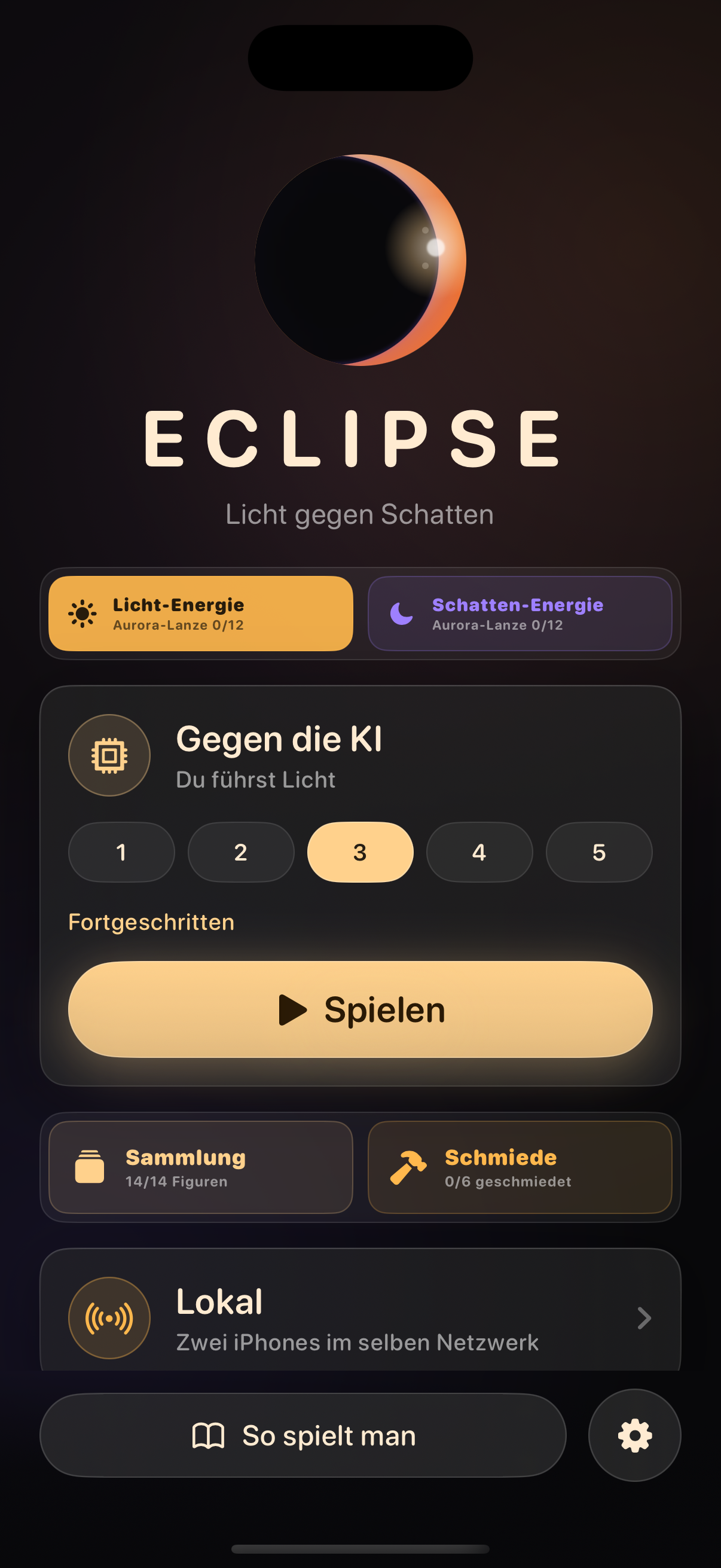 Eclipse Hauptmenü